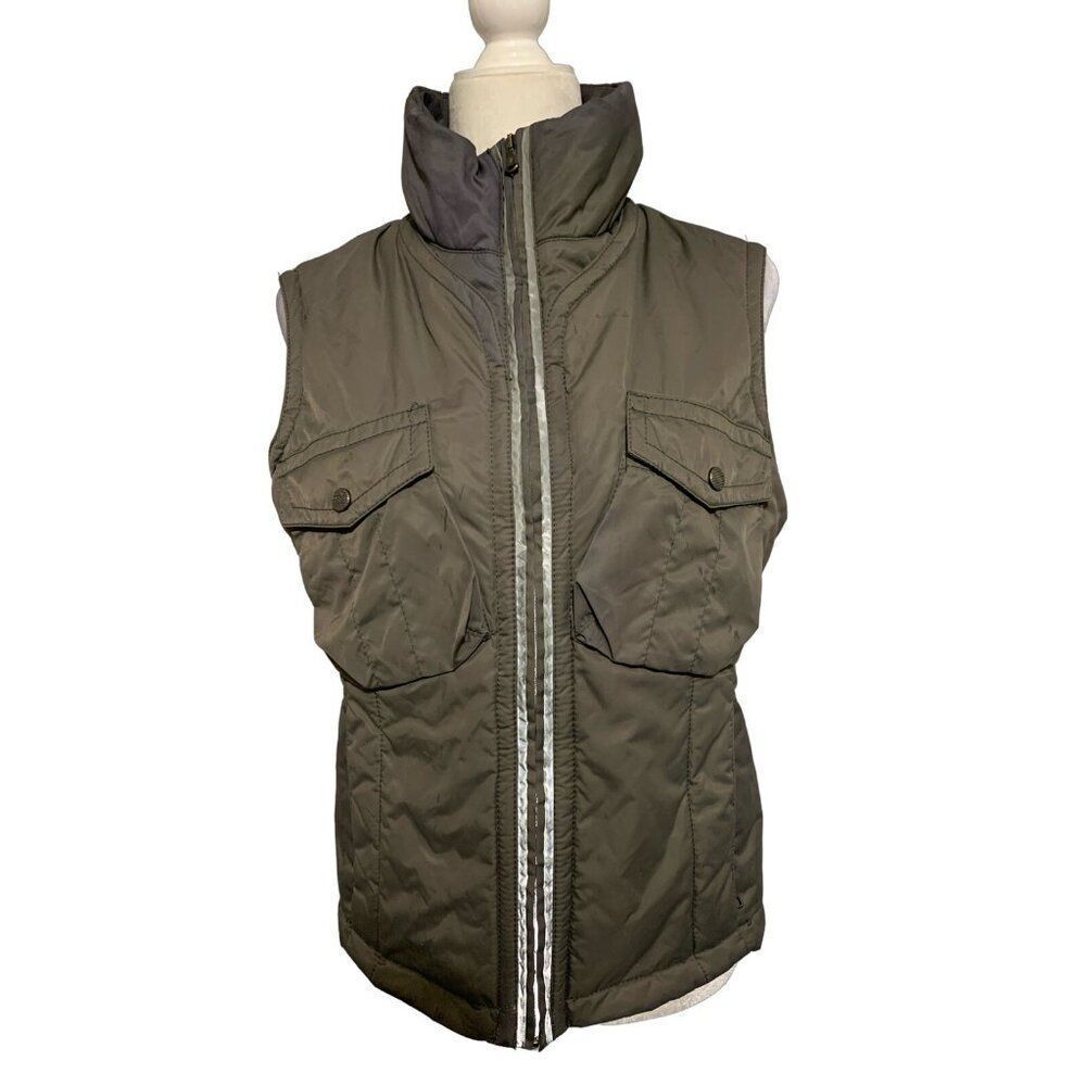 jet set JSX womens solid gray puffer vest size 2 Small Italy